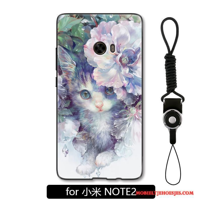 Mi Note 2 Bloemen Hoesje Telefoon Scheppend Grijs Hanger Bescherming Mini