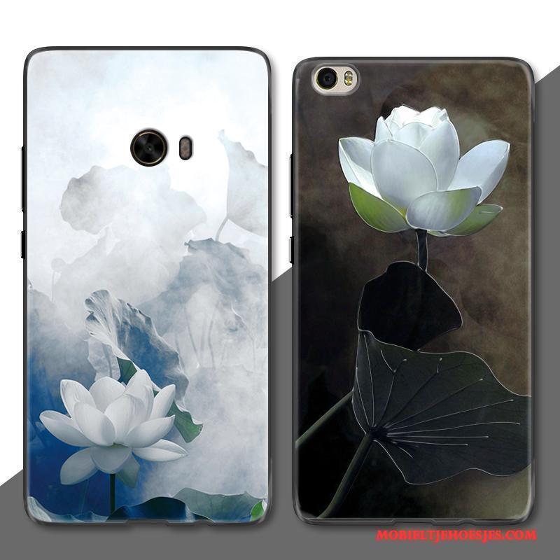 Mi Note 2 Bloemen Luxe Inkt Hoesje Telefoon Kunst Chinese Stijl Bescherming