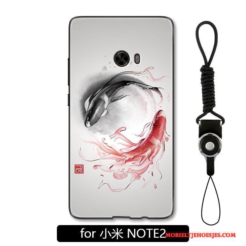 Mi Note 2 Hoesje Grijs Bescherming Chinese Stijl Scheppend Karper Hanger Mini