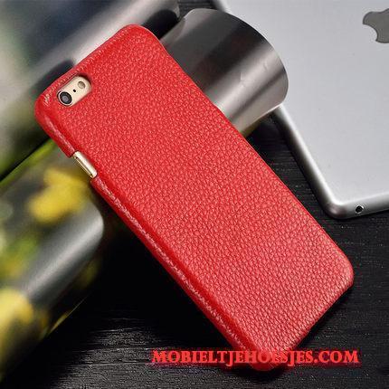 Moto C Echt Leer Hard Hoesje Anti-fall Rood Pas Luxe