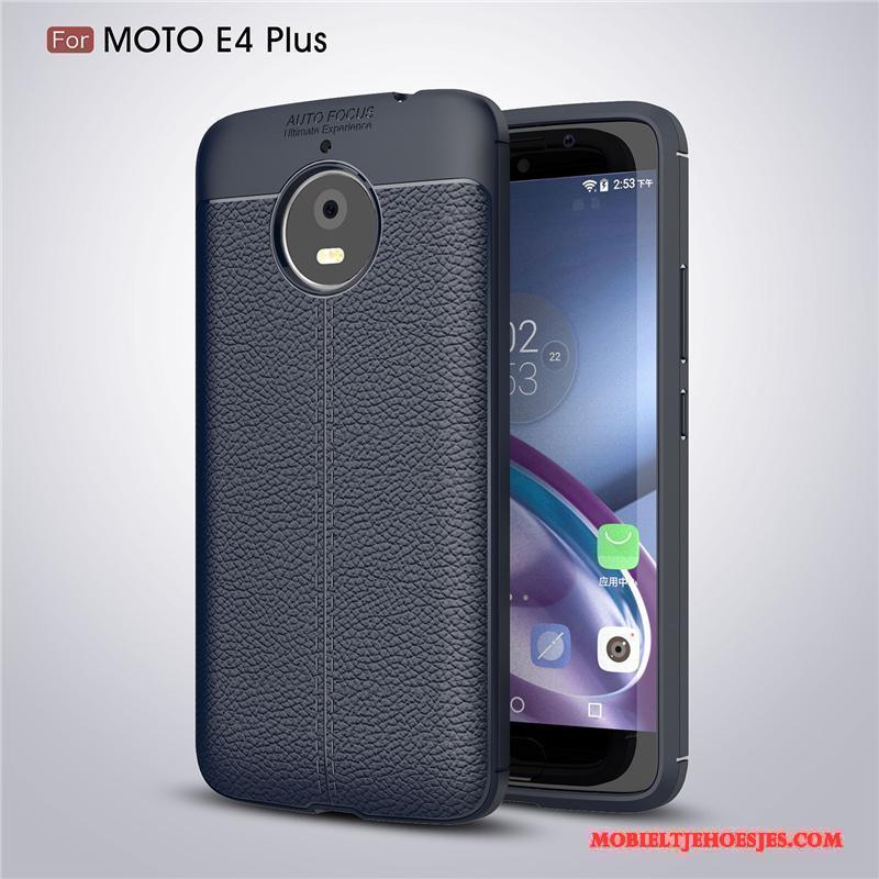 Moto E4 Plus Bescherming Zacht Hoes Anti-fall Hoesje Telefoon Blauw Siliconen