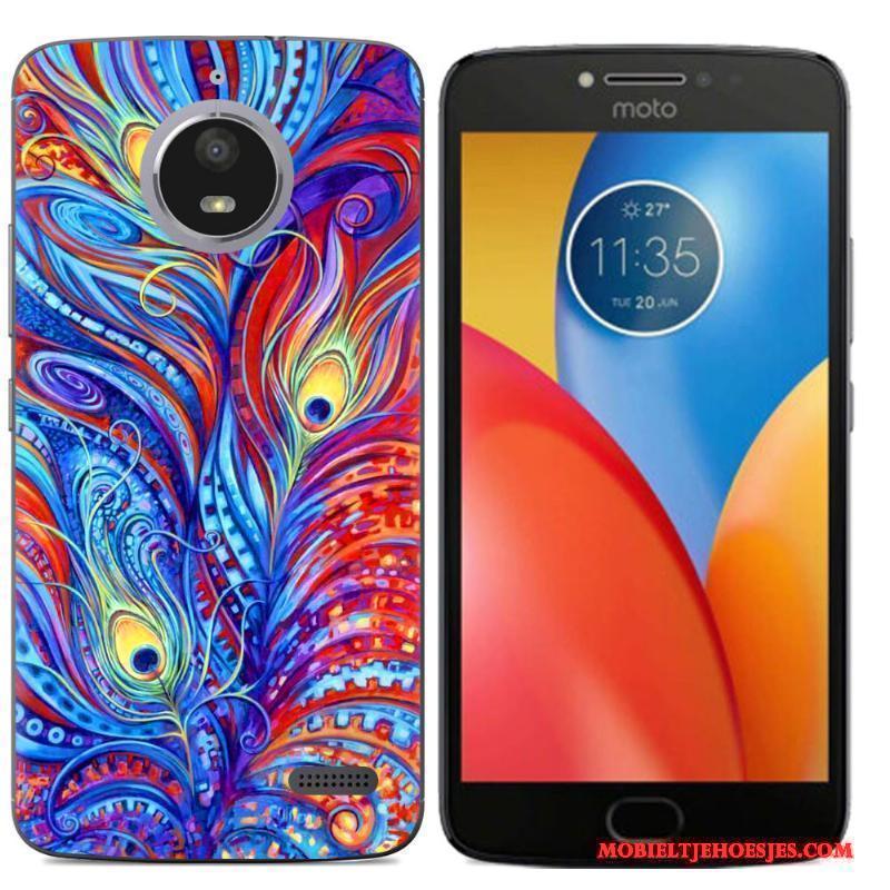 Moto E4 Scheppend Spotprent Hoesje Telefoon Mobiele Telefoon Zacht Purper Geschilderd