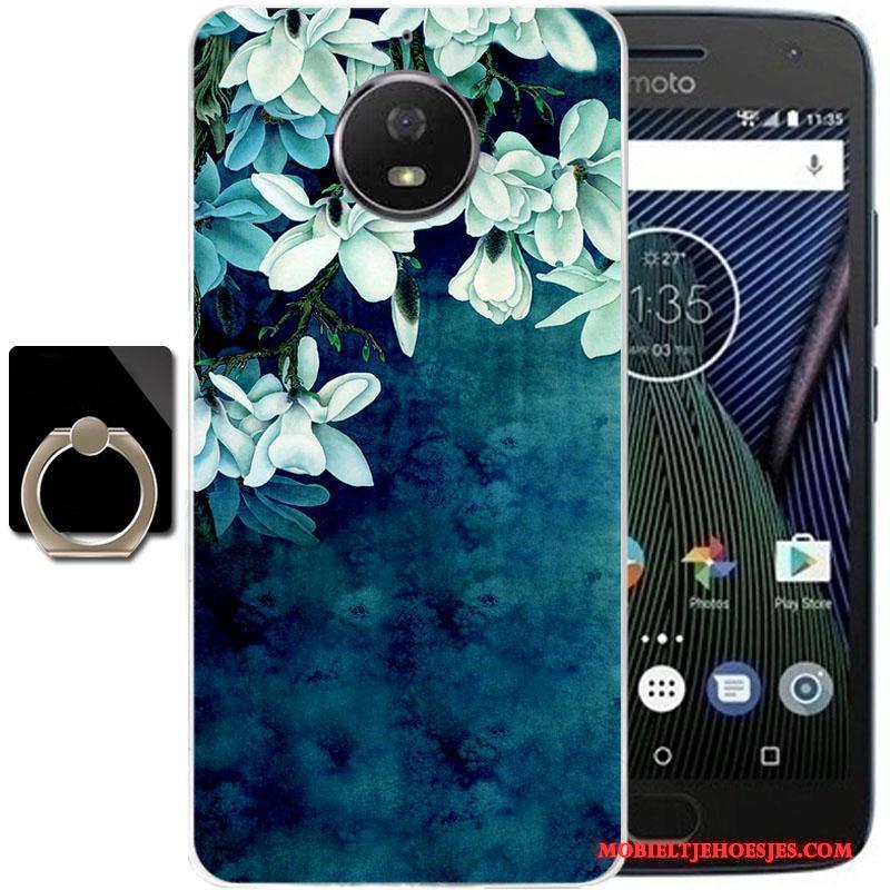 Moto G5s Plus Anti-fall Blauw Bescherming Hoes Hoesje Telefoon