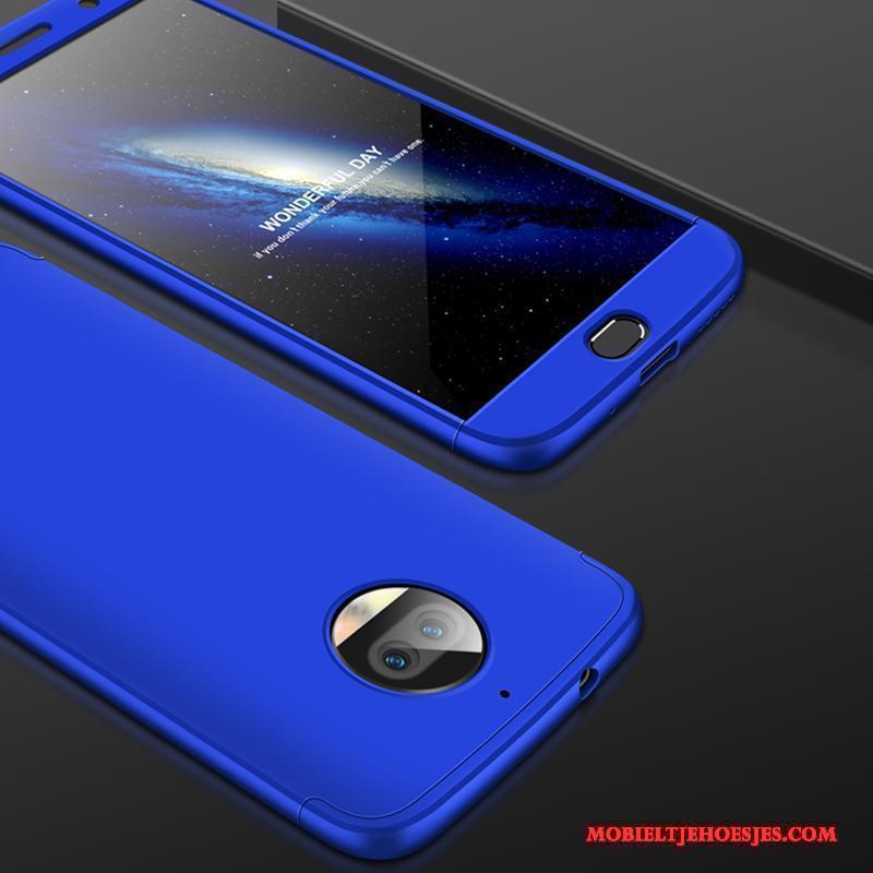 Moto G5s Plus Hoes Hoesje Bescherming Telefoon Blauw