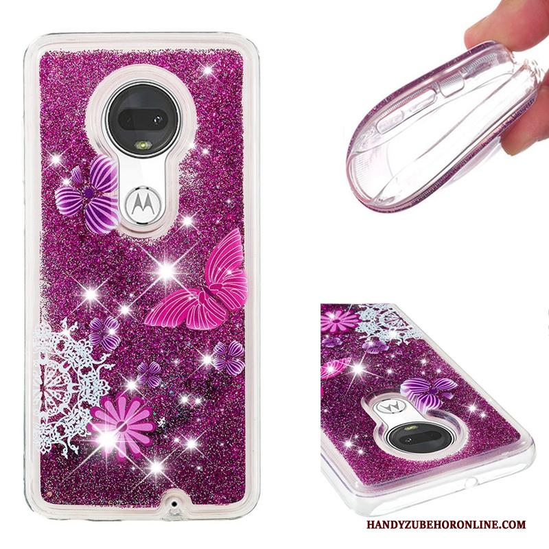 Moto G7 All Inclusive Purper Hoesje Drijfzand Anti-fall Zacht Bescherming