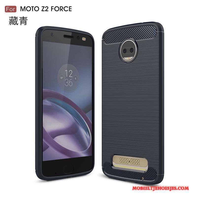 Moto Z2 Force Edition Blauw Zacht Bescherming Hoesje Telefoon All Inclusive Ster Voor