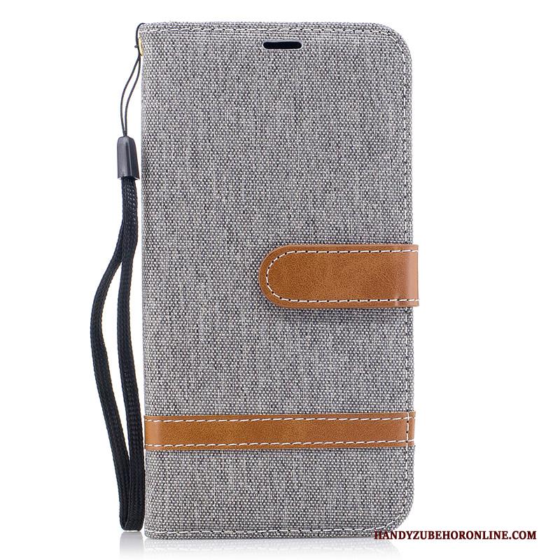 Nokia 2.3 Denim Hoes Bescherming Folio Grijs Portemonnee Hoesje Telefoon