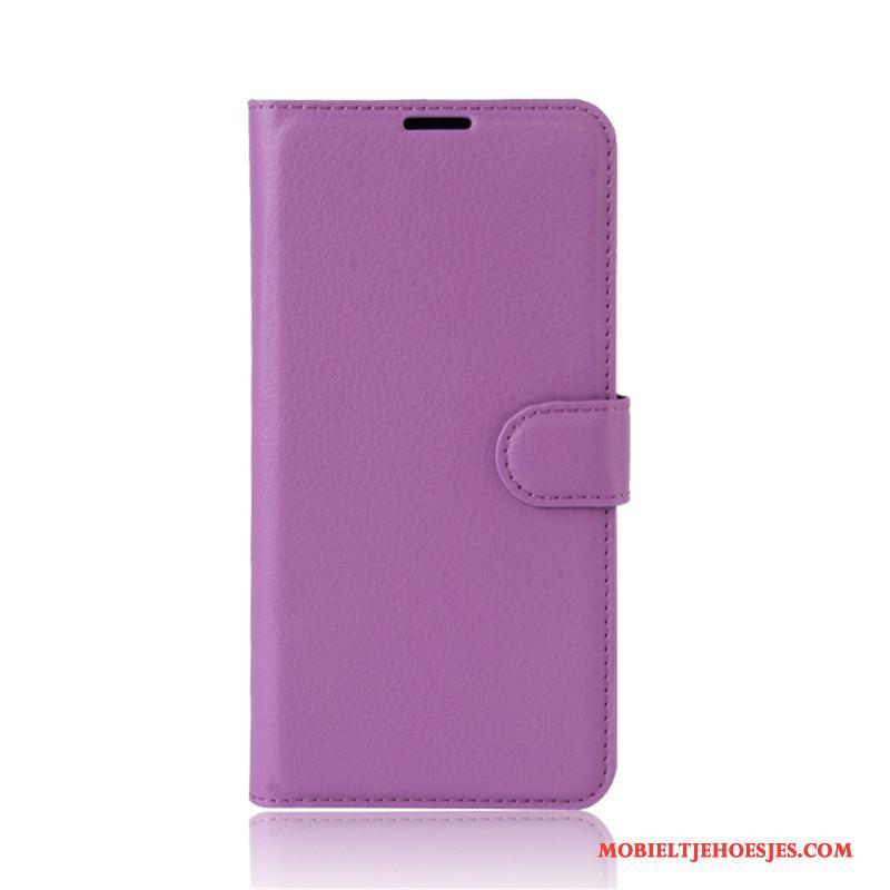 Nokia 3 Siliconenhoesje Leren Etui Trend Bescherming Hoesje Telefoon Ondersteuning Purper