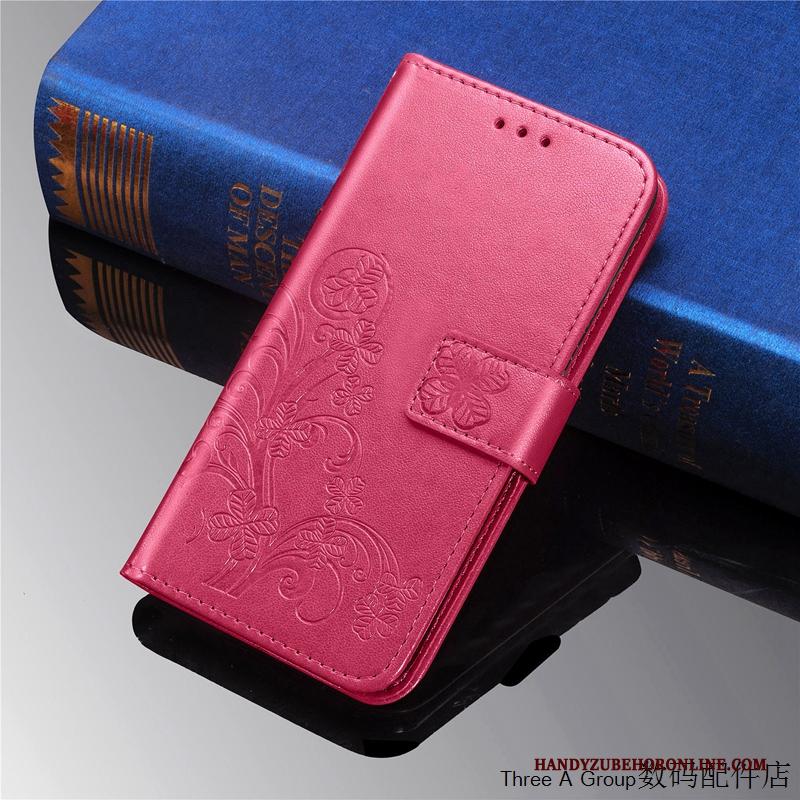 Nokia 5.3 Siliconen Leren Etui Folio Hanger Rood Kaart Hoesje Telefoon