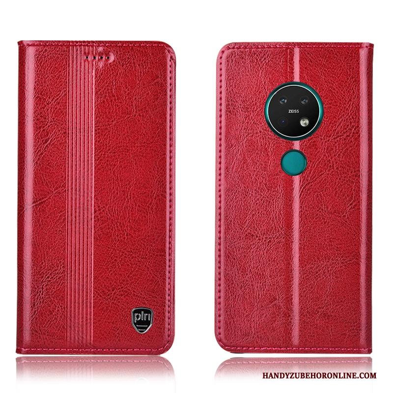 Nokia 6.2 Hoesje Folio All Inclusive Rood Hoes Leren Etui Bescherming Anti-fall