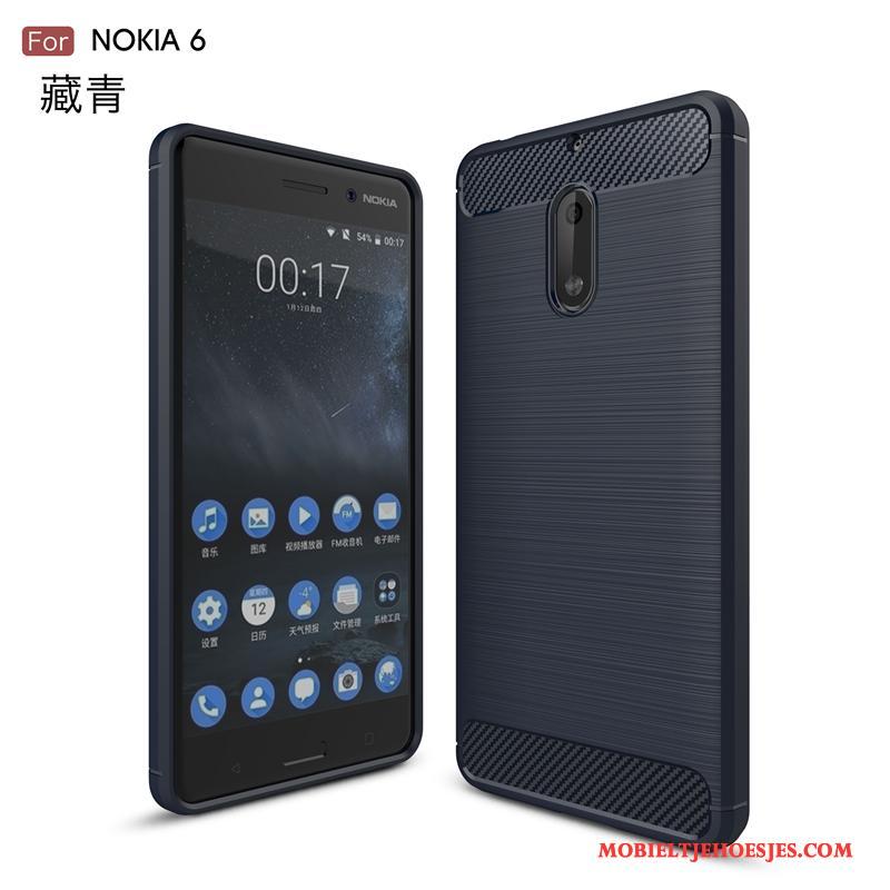 Nokia 6 Bescherming Blauw Hoes Hoesje Zacht Siliconen Anti-fall