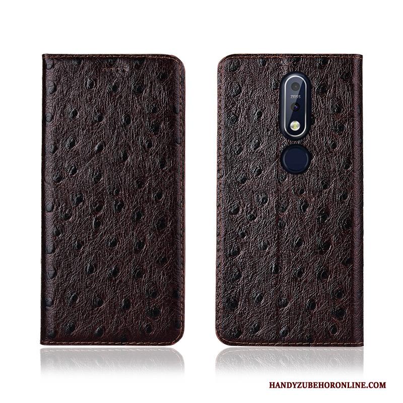 Nokia 7.1 Mobiele Telefoon Rood Anti-fall Hoesje Telefoon Folio Clamshell Zacht