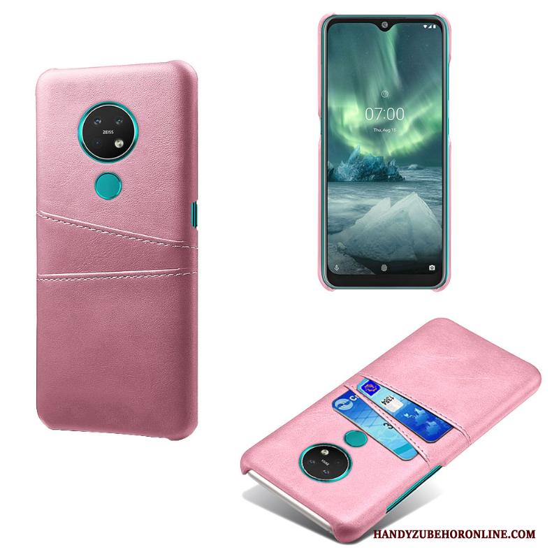 Nokia 7.2 Bescherming Leer Trend Roze Hoesje Telefoon Mobiele Telefoon Kwaliteit