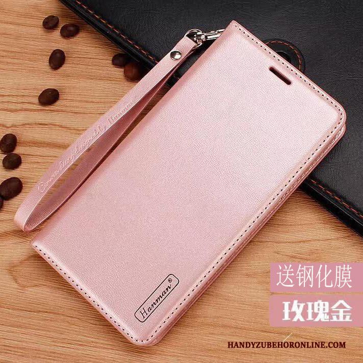 Nokia 8.1 Bescherming Folio Hanger Anti-fall Hoes Roze Hoesje Telefoon