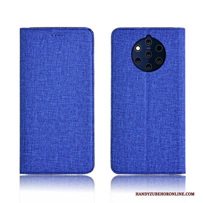 Nokia 9 Pureview Hoesje Blauw Katoen En Linnen Nieuw Mobiele Telefoon Siliconen Anti-fall Hoes