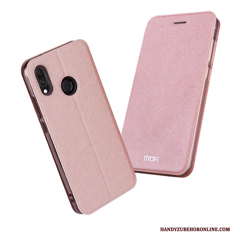 Redmi 7 Anti-fall Roze Clamshell Hoesje Telefoon Leren Etui Mini Siliconen