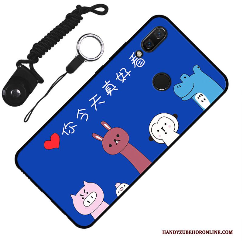 Redmi 7 Blauw Zacht Rood Anti-fall Hanger Hoesje Telefoon Mooie