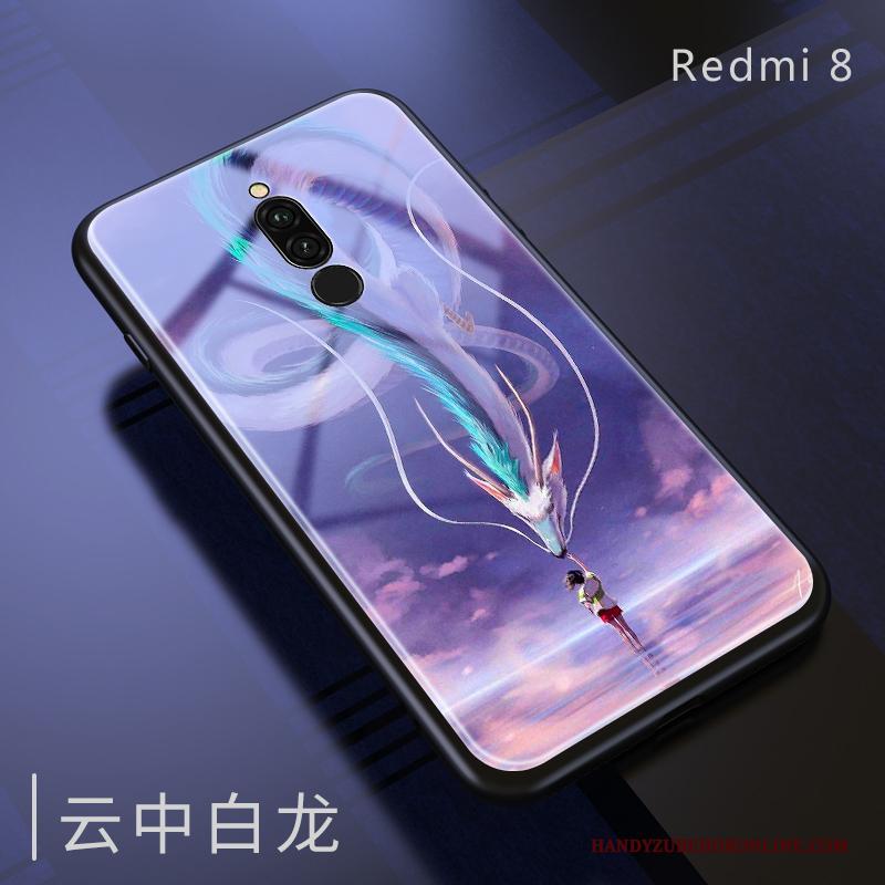 Redmi 8 Hoes Hoesje Telefoon Spiegel Anti-fall All Inclusive Purper Zacht