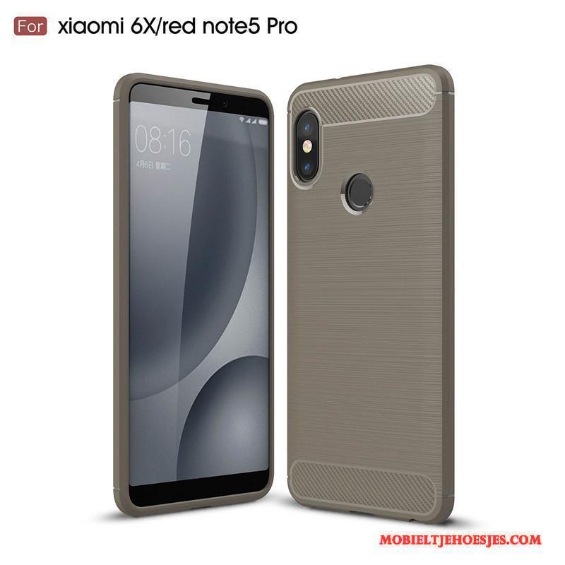 Redmi Note 5 Pro Mini Hoesje Telefoon Grijs Zacht Siliconen Bescherming