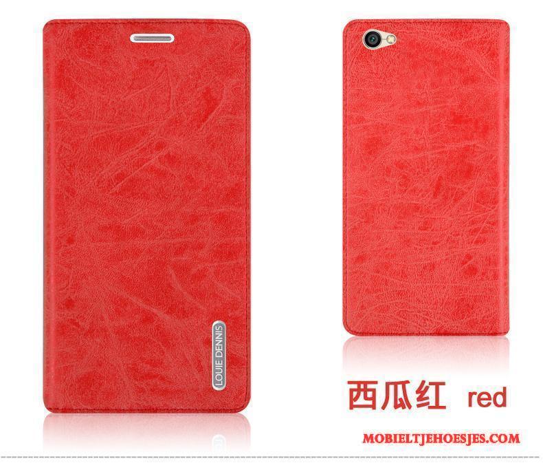 Redmi Note 5a Hoes Hoesje Achterklep Siliconen Rood Hoge Leren Etui