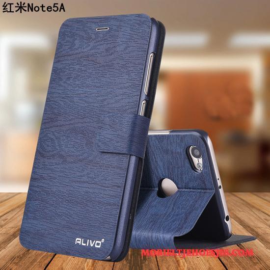 Redmi Note 5a Hoesje Hoes Bescherming Blauw Mini Rood Clamshell Leren Etui