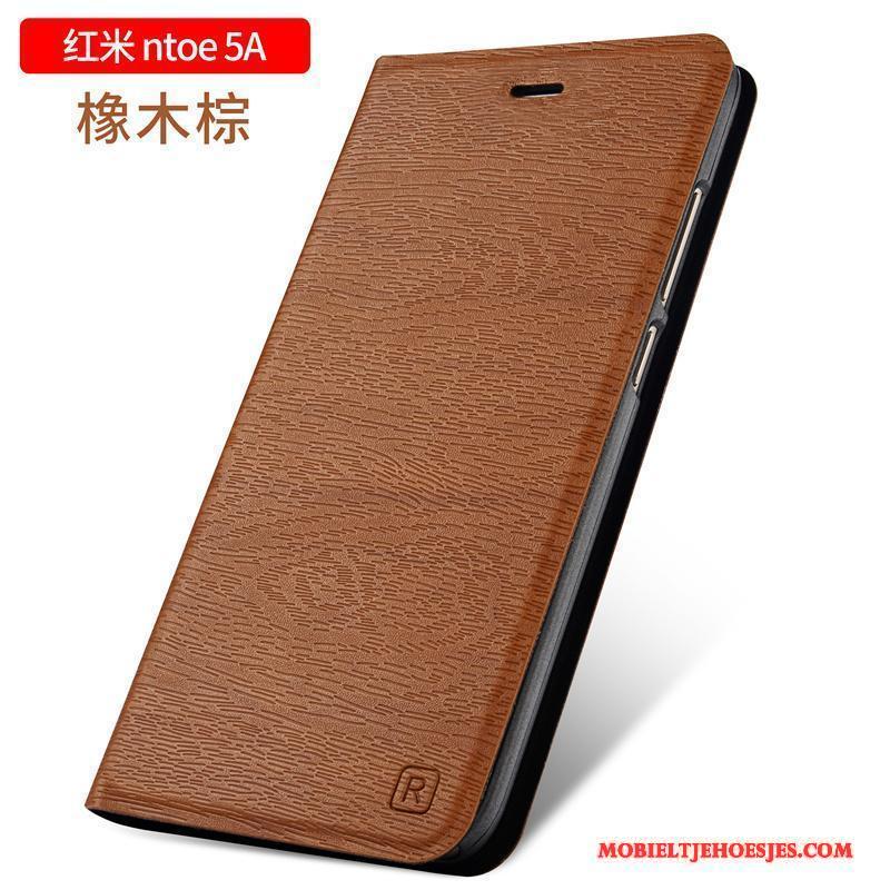 Redmi Note 5a Hoesje Telefoon Bescherming Rood Clamshell Anti-fall Leren Etui