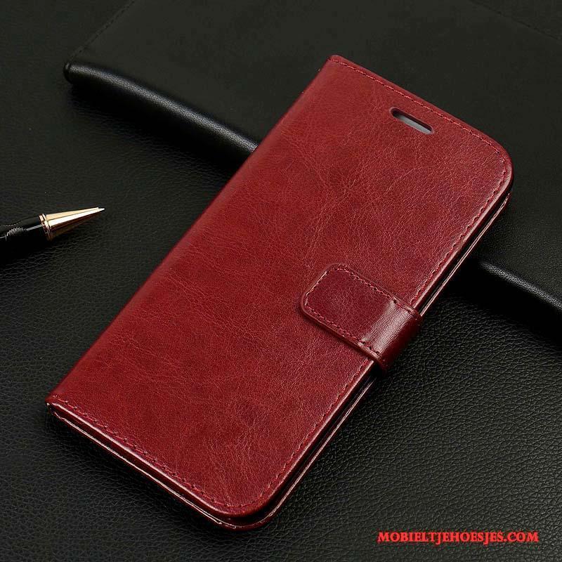 Redmi Note 5a Hoesje Zacht Folio Rood Telefoon Bescherming Leren Etui