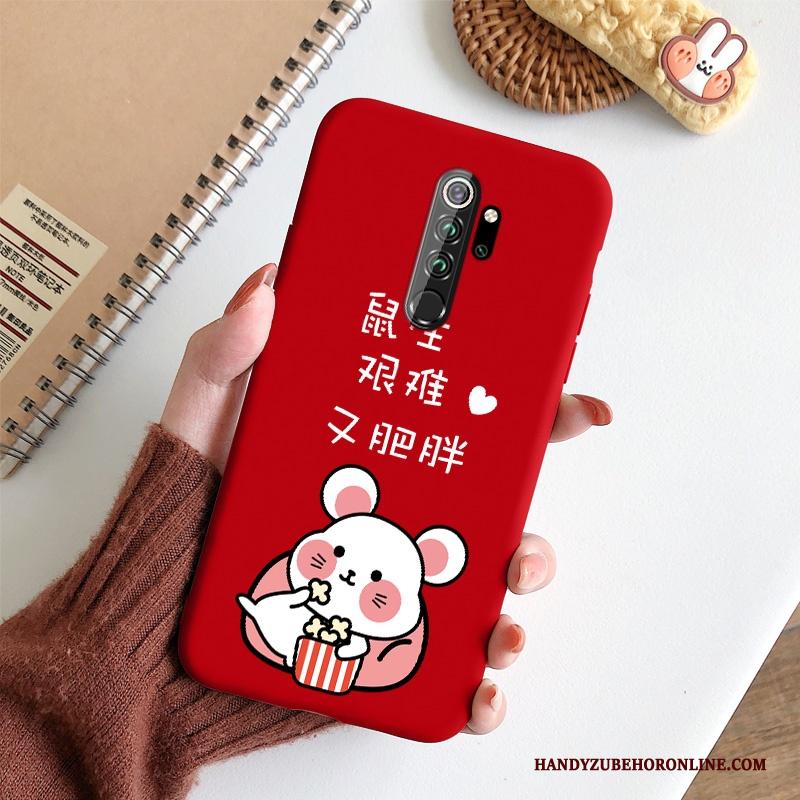 Redmi Note 8 Pro Hoesje Telefoon Trend Rood Zacht Net Red Schrobben Siliconen