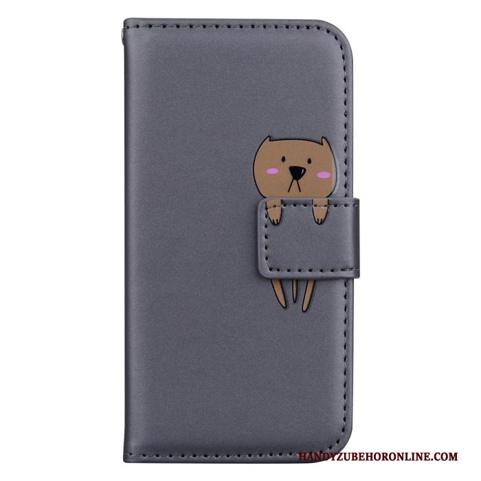 Redmi Note 9 Pro Folio Leren Etui Spotprent Hoesje Telefoon Rood Grijs Kaart