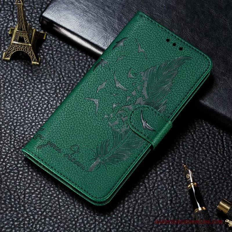 Samsung Galaxy A21s Leren Etui Clamshell Hoesje Telefoon Ster Anti-fall All Inclusive Groen