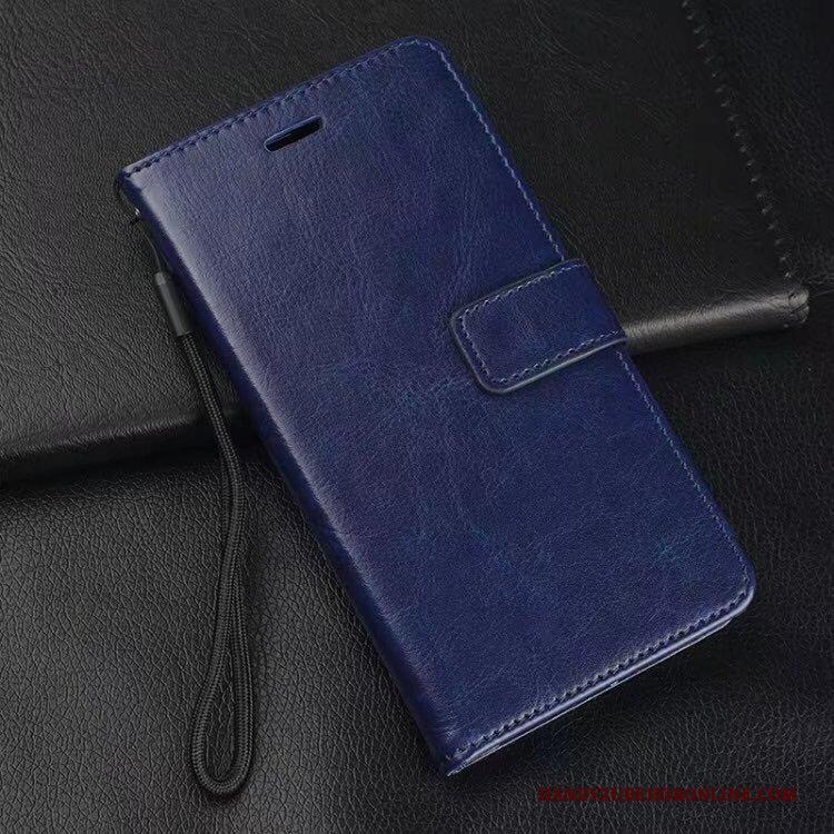 Samsung Galaxy A40 Bescherming Donkerblauw Folio Hoes Leren Etui Ster Hoesje Telefoon