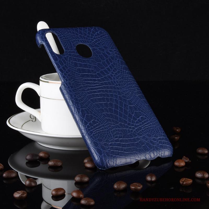 Samsung Galaxy A40 Hoesje Bescherming Blauw Ster Krokodillenleer Hard Kwaliteit Hoes