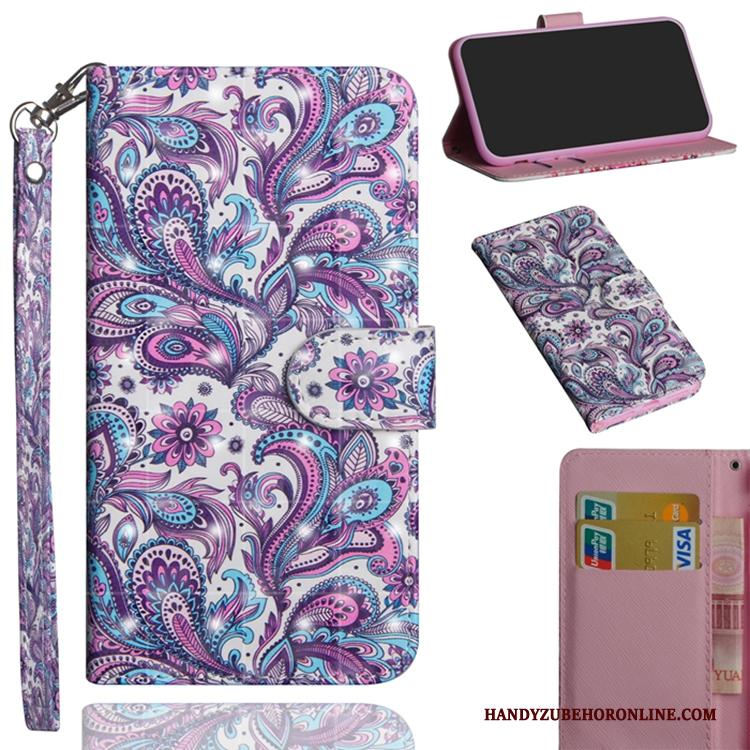 Samsung Galaxy A40 Ster Folio Siliconenhoesje Leren Etui Anti-fall Purper Hoesje Telefoon