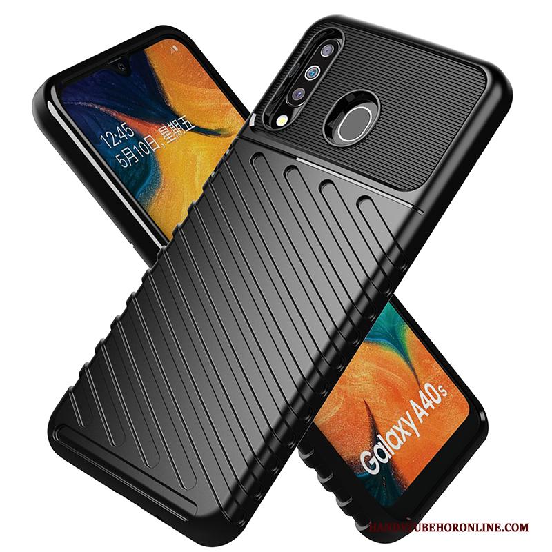 Samsung Galaxy A40s Bescherming Zwart Hoes Hoesje Telefoon Anti-fall Ster Eenvoudige