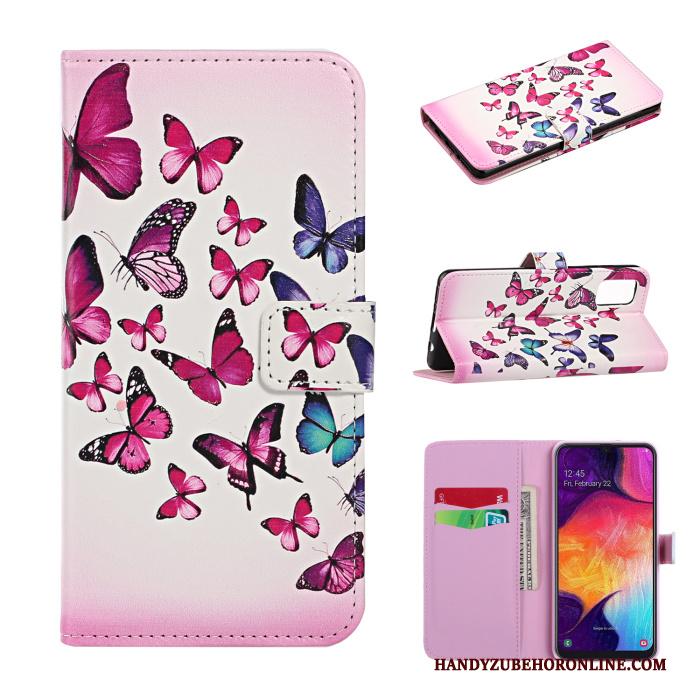 Samsung Galaxy A41 Hoesje Mooie Roze All Inclusive Leren Etui Hoes Clamshell Spotprent