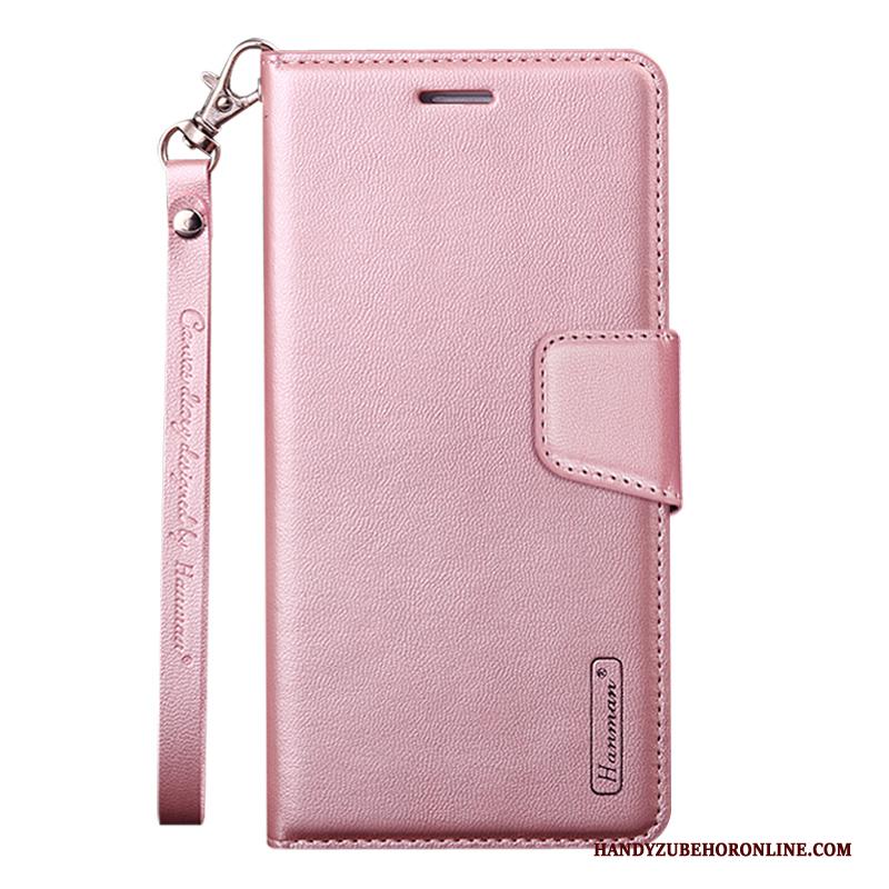 Samsung Galaxy A41 Leren Etui Roze Folio Hoesje Telefoon Siliconen Anti-fall Ster