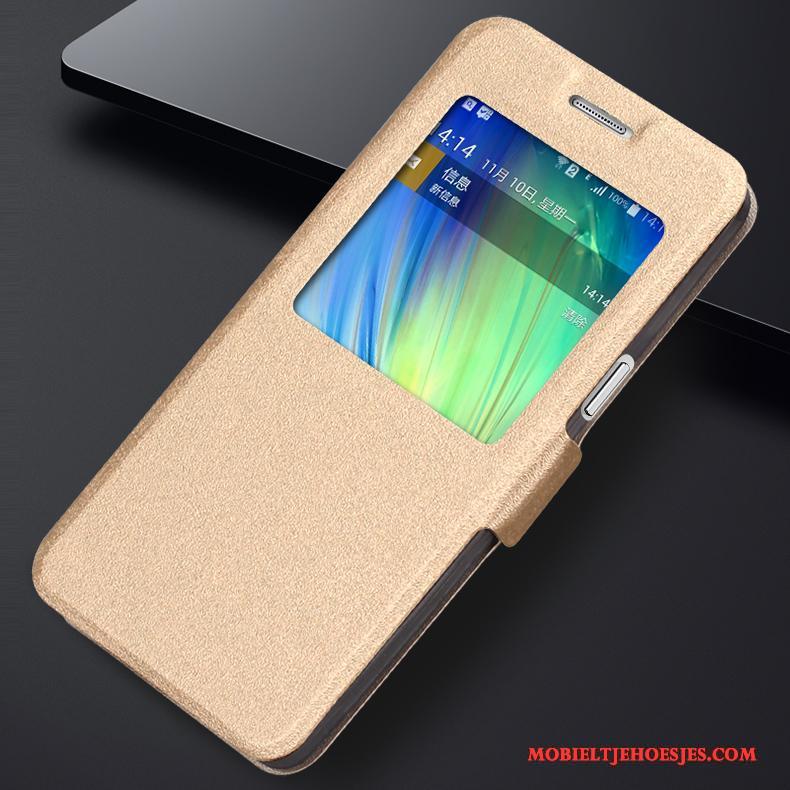 Samsung Galaxy A5 2015 Hoes Goud Hoesje Telefoon Ster Mobiele Telefoon Bescherming Leren Etui