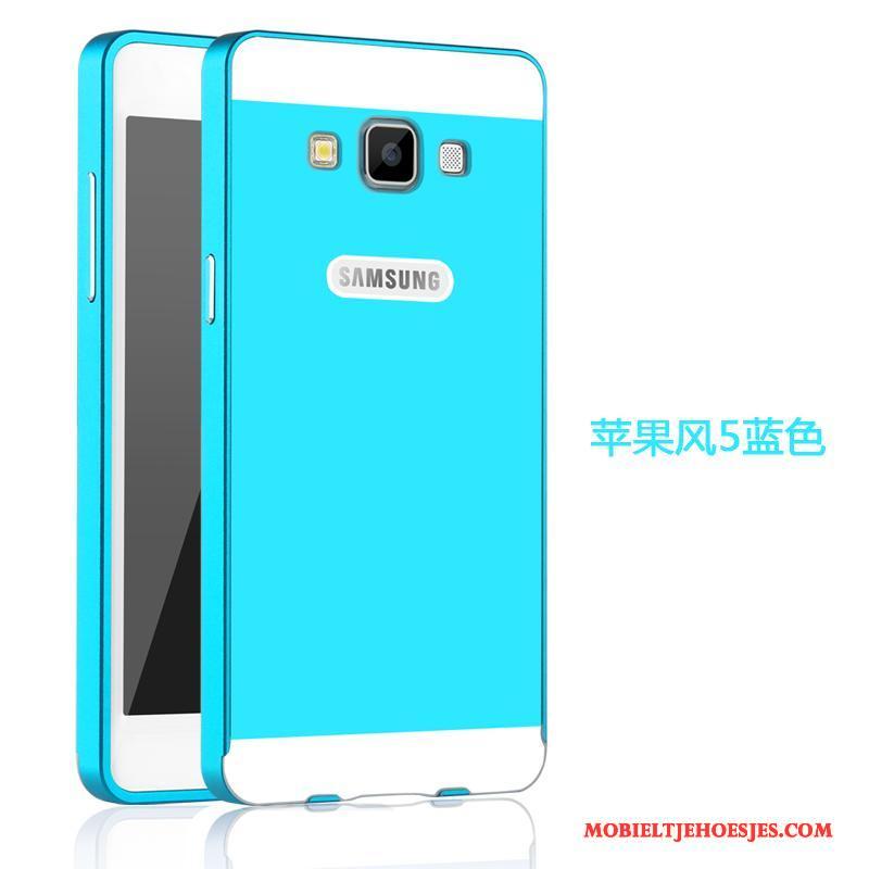Samsung Galaxy A5 2015 Metaal Hard Hoesje Telefoon Anti-fall Hoge Omlijsting Blauw