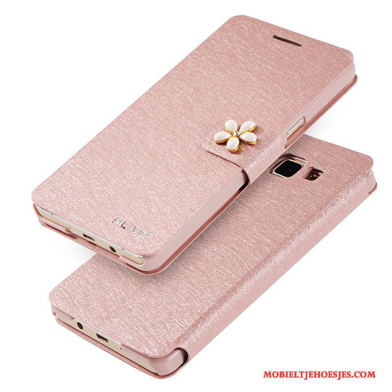 Samsung Galaxy A5 2015 Rose Goud Hoesje Telefoon Mobiele Telefoon Leren Etui Clamshell Bescherming Ster