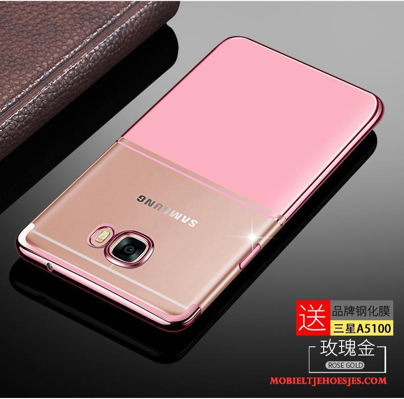 Samsung Galaxy A5 2016 All Inclusive Anti-fall Zacht Trend Ster Roze Hoesje Telefoon
