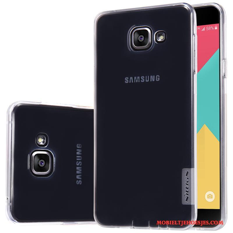 Samsung Galaxy A5 2016 Dun Wit Hoesje Telefoon Goud Siliconen Ster Zacht