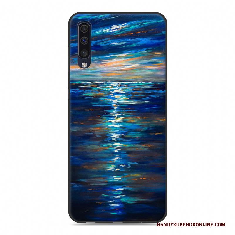 Samsung Galaxy A50 Blauw Hoesje Telefoon Scheppend Zacht Ster Persoonlijk Siliconen