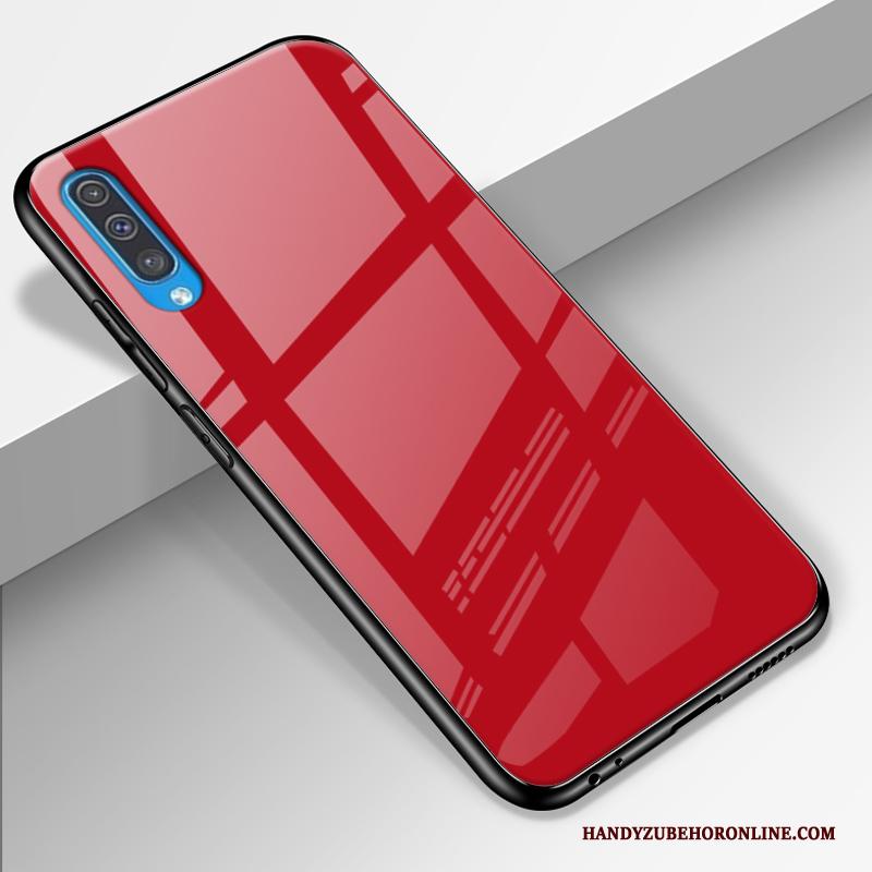 Samsung Galaxy A50 Effen Kleur Siliconen Hoes Hoesje Telefoon Luxe Mode Rood