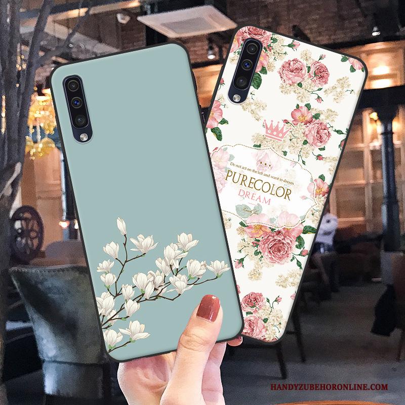 Samsung Galaxy A50 Hoes Groen Hoesje Telefoon Mini Vers Mooie Spotprent