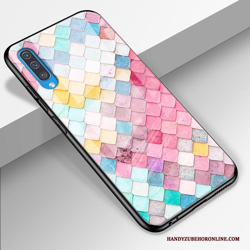 Samsung Galaxy A50 Hoesje Persoonlijk Glas Hoes Lovers Ster Liefde Trendy Merk