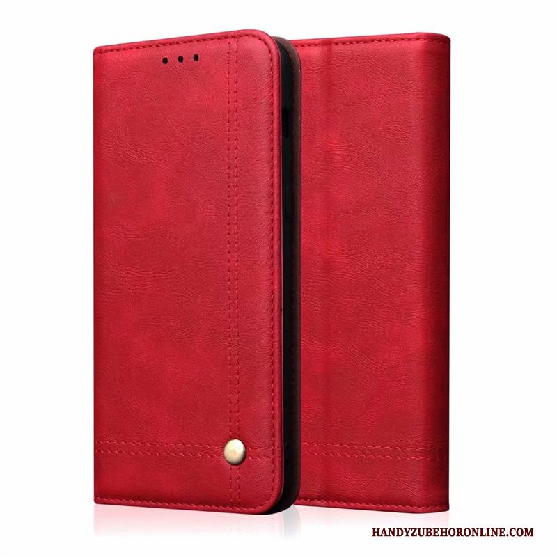 Samsung Galaxy A50 Portemonnee Folio Hoesje Telefoon Rood Anti-fall Leren Etui Scheppend