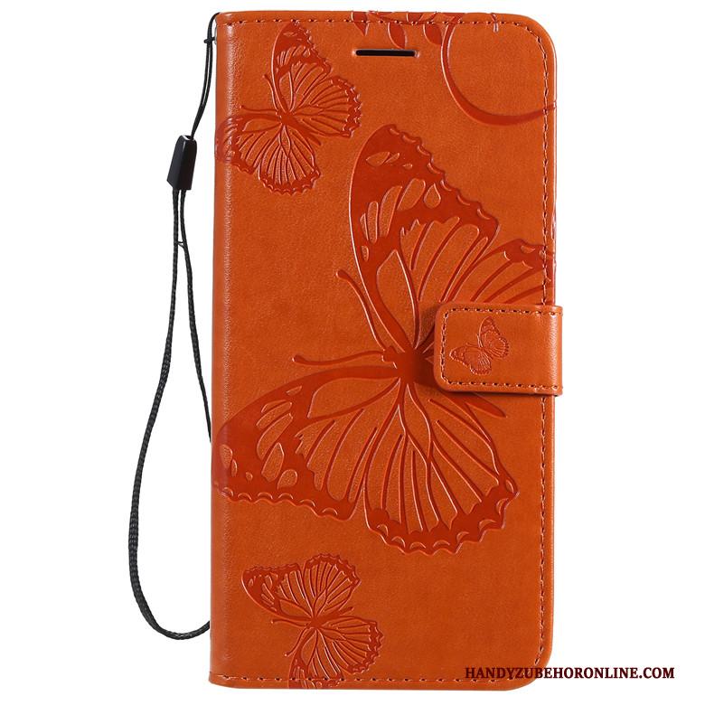 Samsung Galaxy A51 Vlinder Bloemen Ster Hoesje Telefoon Tempereren Skärmskydd Folio Oranje