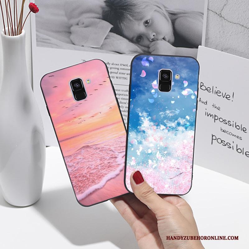 Verpletteren masker trolleybus Samsung Galaxy A6 Bescherming Anti-fall Hoesje Telefoon Scheppend Blauw  Landschap Siliconen Online