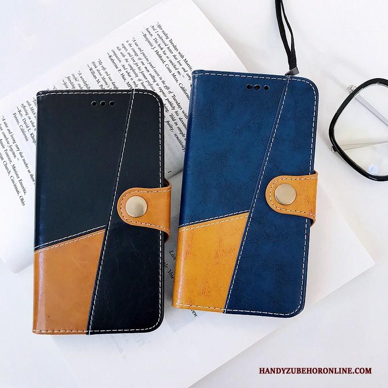 Samsung Galaxy A6+ Hoes Blauw Ster Hoesje Telefoon Leren Etui Bedrijf Bescherming