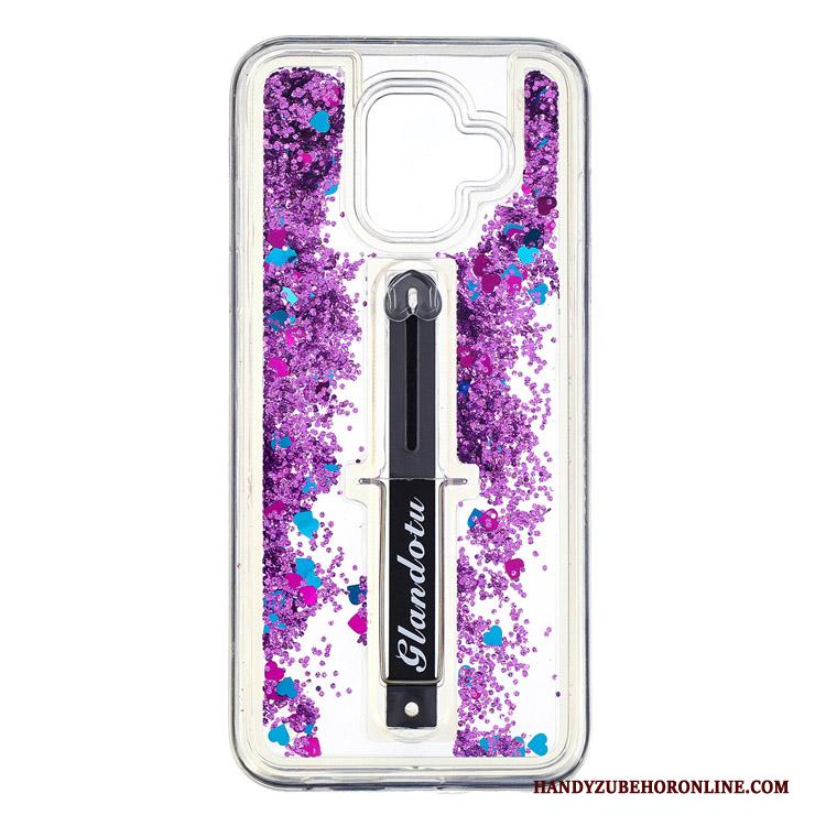 Samsung Galaxy A6 Ster Purper Drijfzand Hanger Hoes Roze Hoesje Telefoon